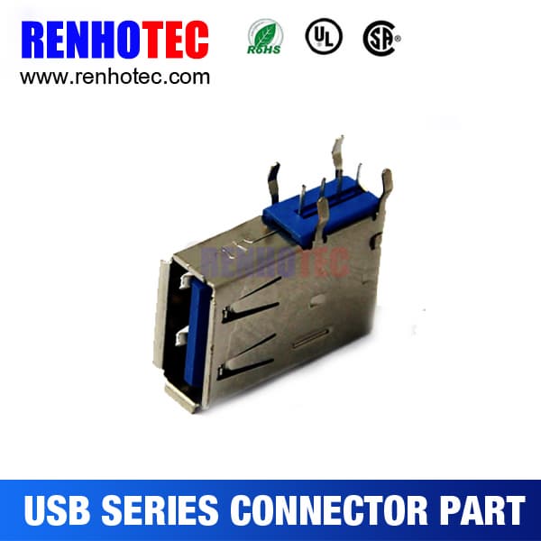 Right Angle USB Blue Terminal Micro USB Connector Price Port